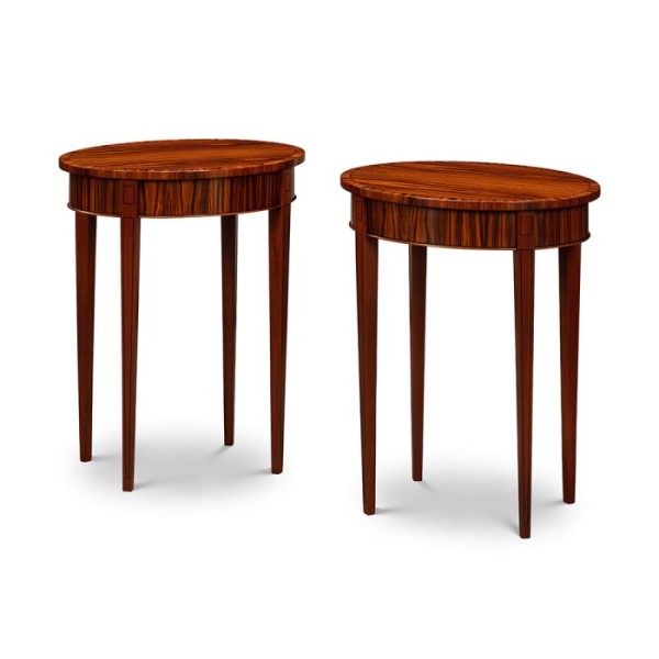 AMC 57 Pair of Oval Occasional Tables Rosewood