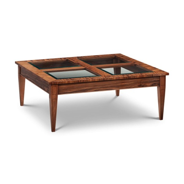 AMC 60 Glass Top Coffee Table Rosewood