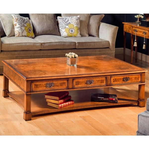 AMC 292 6 Drawer Coffee Table Burr Walnut