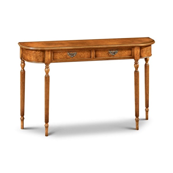 W 189 2 Drawer Console Table Burr Walnut