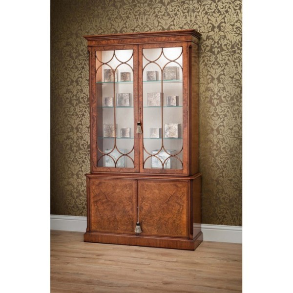 AMC 85 Canted 2 Door Bookcase Burr Walnut