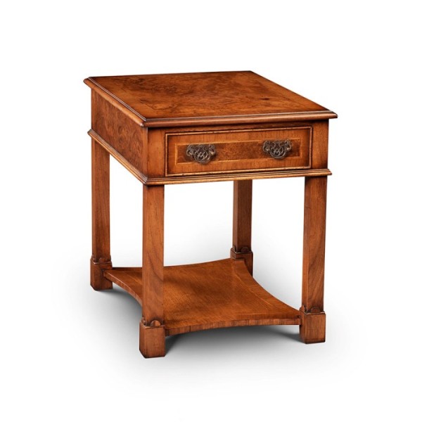 AMC 288 End Table with Drawer Burr Walnut