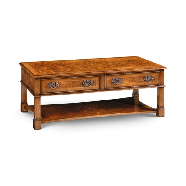 AMC 291 2 Drawer Coffee Table Burr Walnut