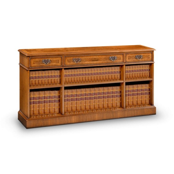 AMC 286 3 Drawer Open Bookcase Burr Walnut