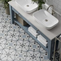 シンプル　洗面　タイル